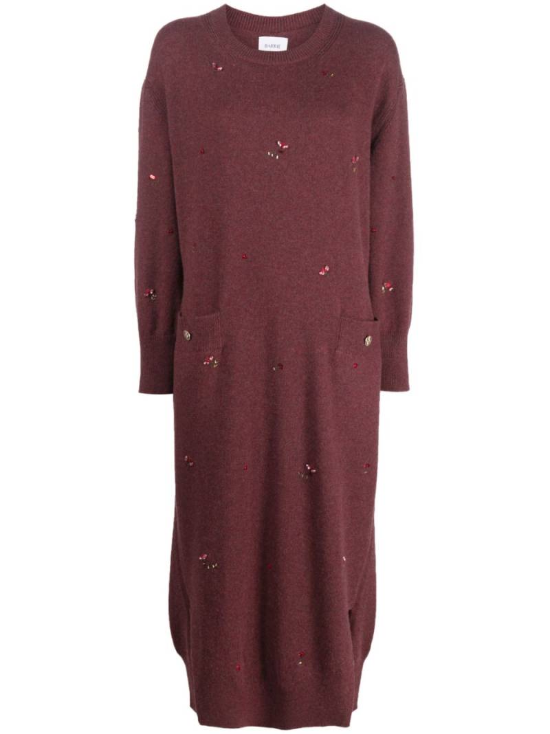 Barrie floral-embroidery cashmere dress - Red von Barrie