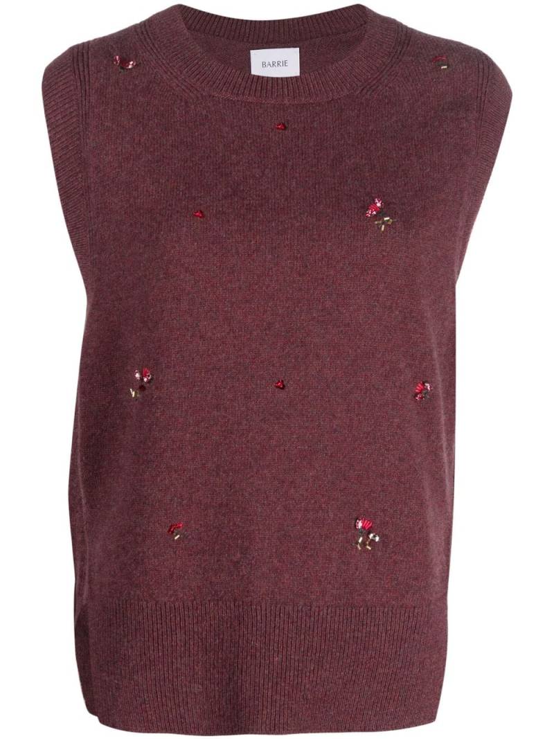 Barrie floral-embroidery cashmere jumper - Red von Barrie