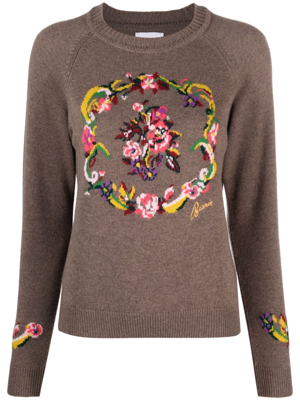 Barrie floral intarsia-knit cashmere jumper - Brown von Barrie