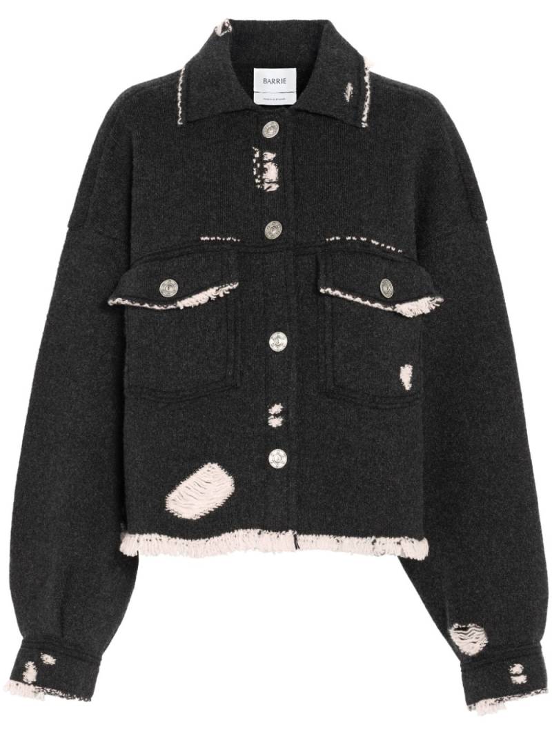 Barrie fringed denim jacket - Black von Barrie