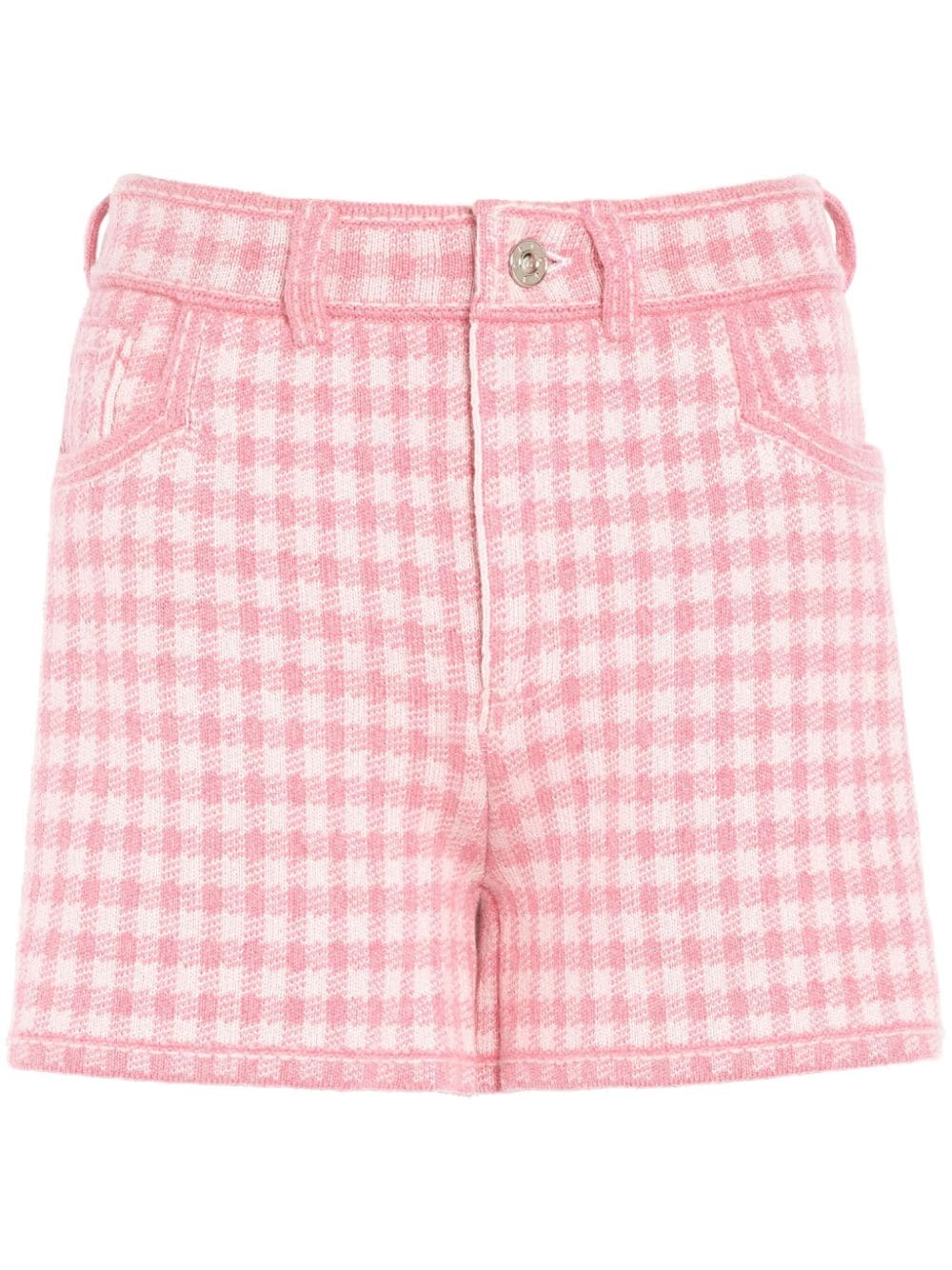 Barrie gingham-check cashmere-blend shorts - Pink von Barrie