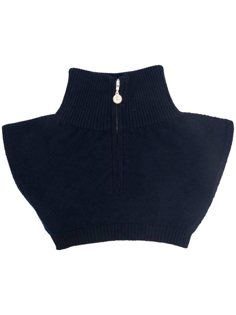 Barrie half-zip cashmere bib - Blue von Barrie