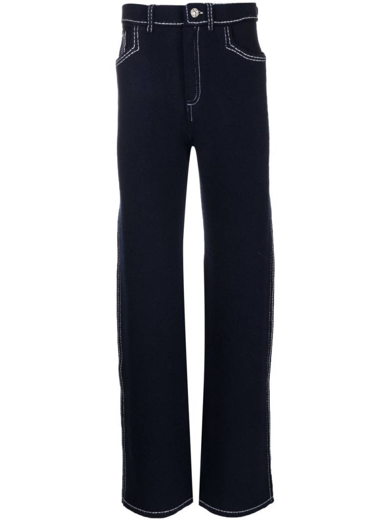 Barrie high-rise wide-leg trousers - Blue von Barrie