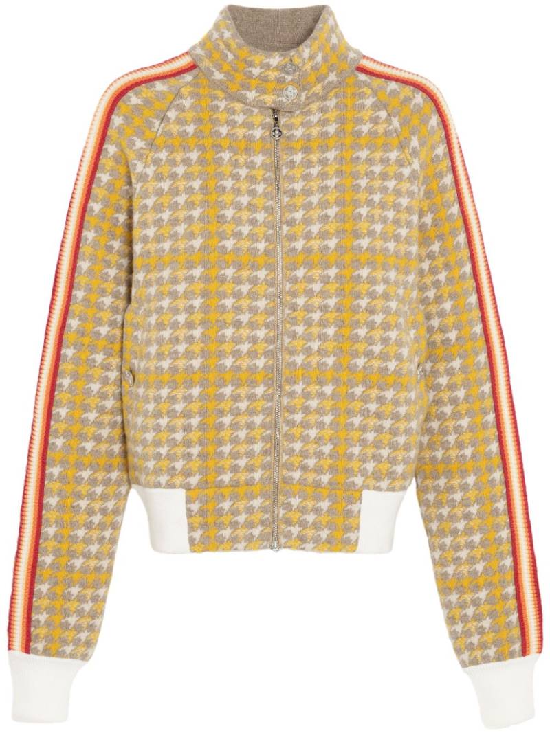 Barrie houndstooth-pattern bomber jacket - Yellow von Barrie