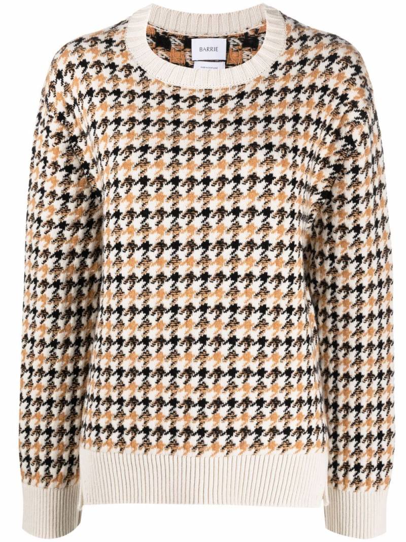 Barrie houndstooth-pattern cashmere pullover - Neutrals von Barrie