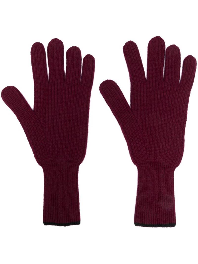 Barrie intarsia-knit cashmere gloves - Red von Barrie