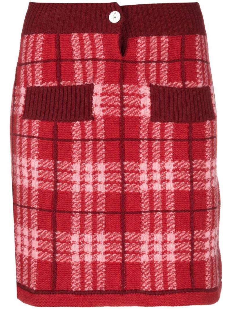 Barrie knitted check-print miniskirt - Red von Barrie