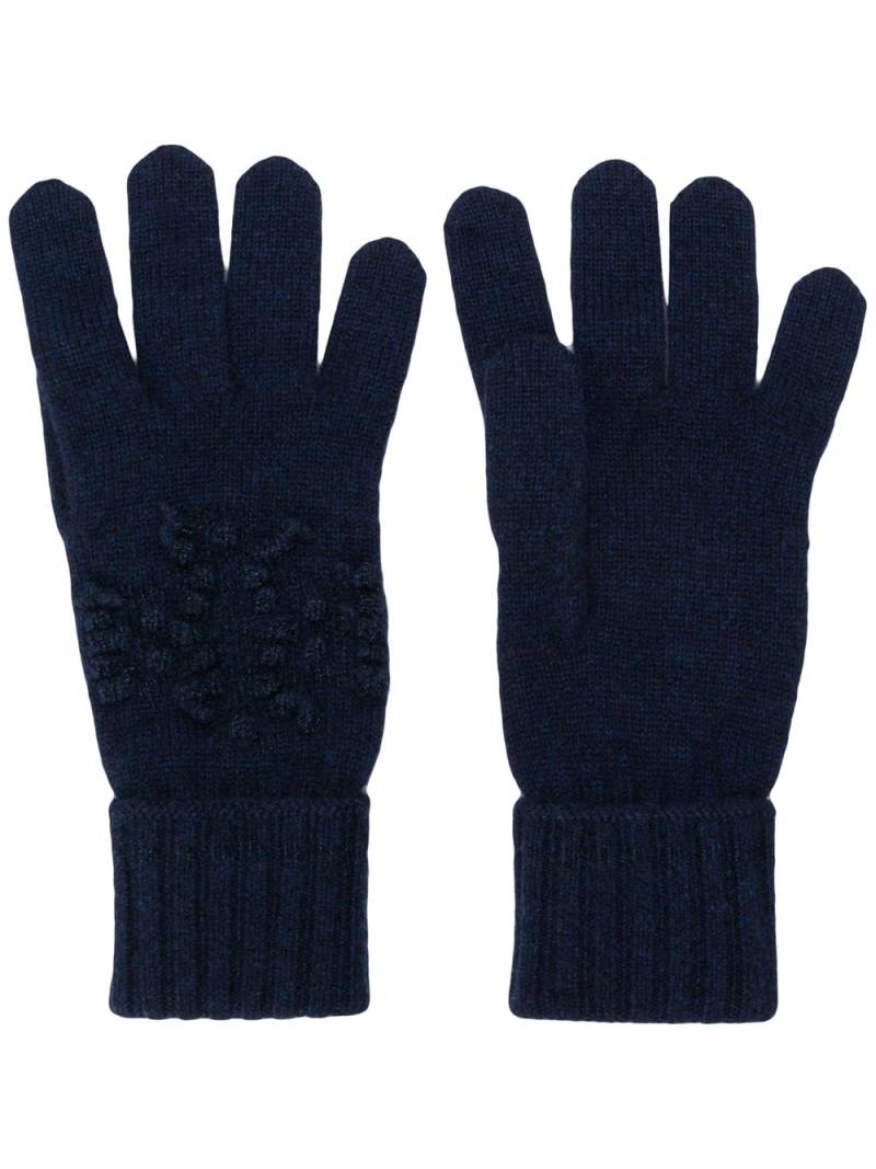 Barrie knitted logo gloves - Blue von Barrie