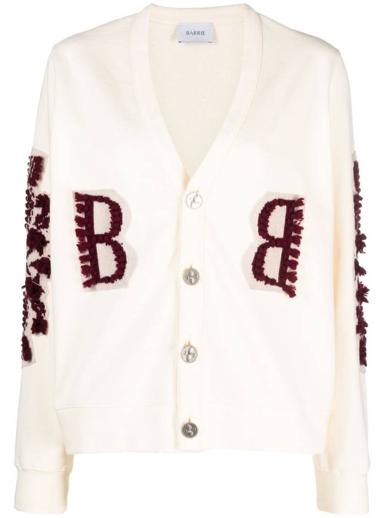 Barrie logo-embroidered cashmere cardigan - Neutrals von Barrie