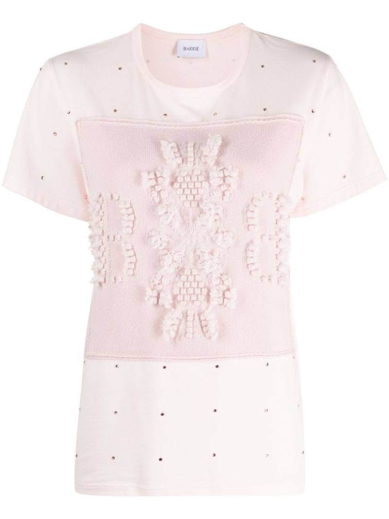 Barrie logo-embroidered embellished T-shirt - Pink von Barrie