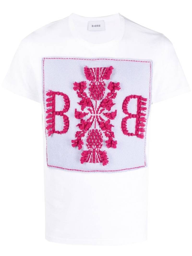 Barrie logo-patch cashmere T-shirt - White von Barrie