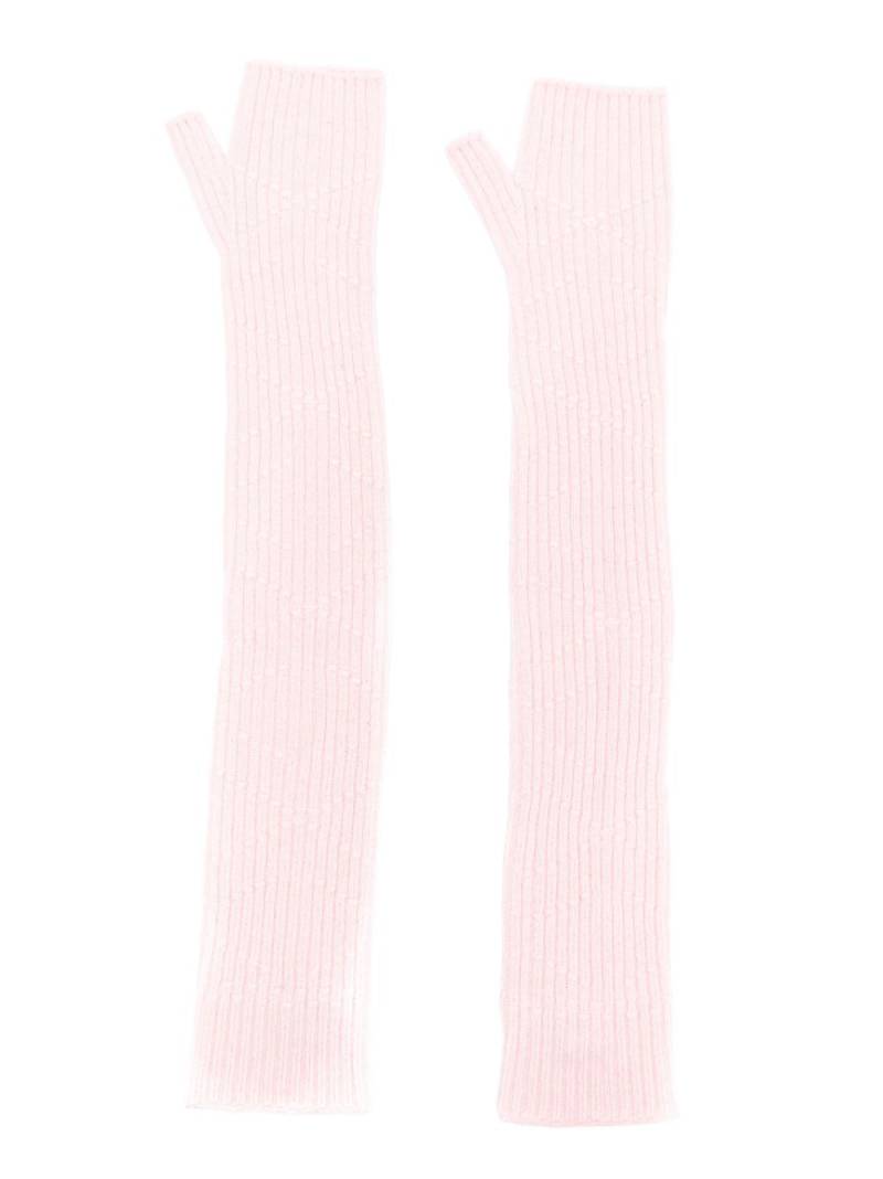 Barrie long knit fingerless gloves - Pink von Barrie