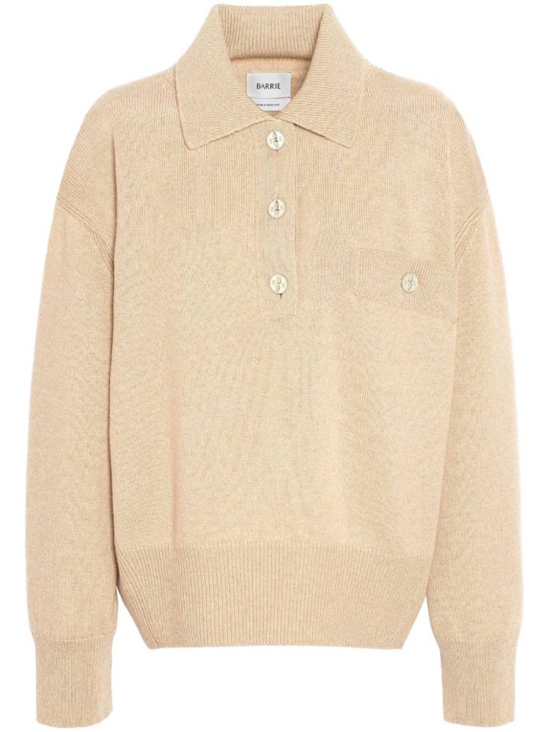 Barrie polo-collar cashmere jumper - Neutrals von Barrie