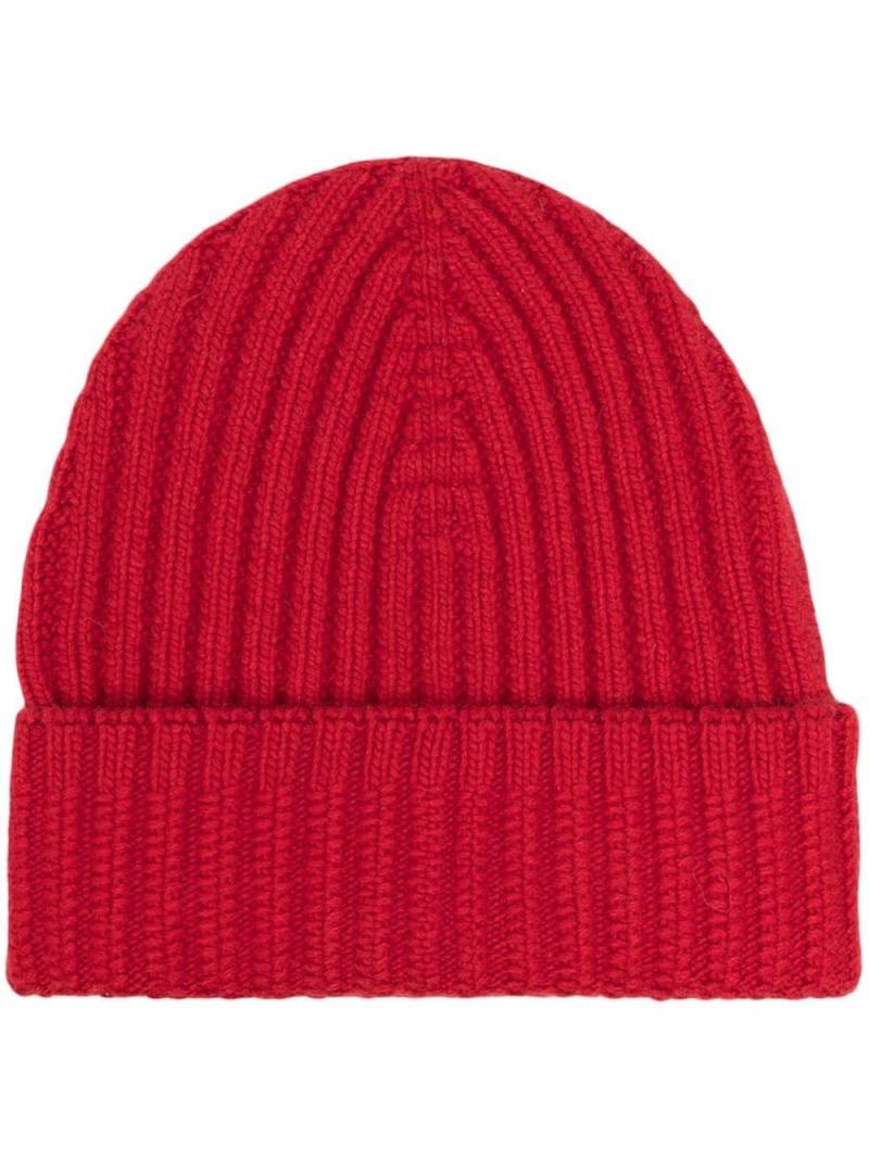 Barrie ribbed cashmere beanie - Red von Barrie