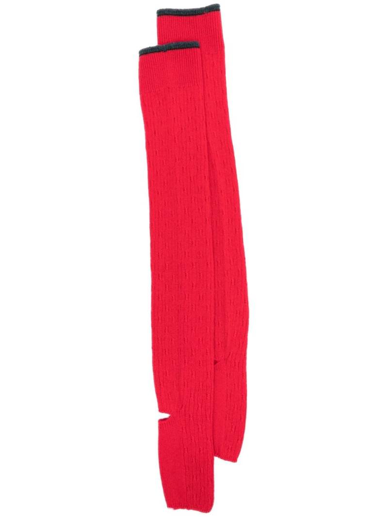 Barrie ribbed cashmere gaiters - Red von Barrie