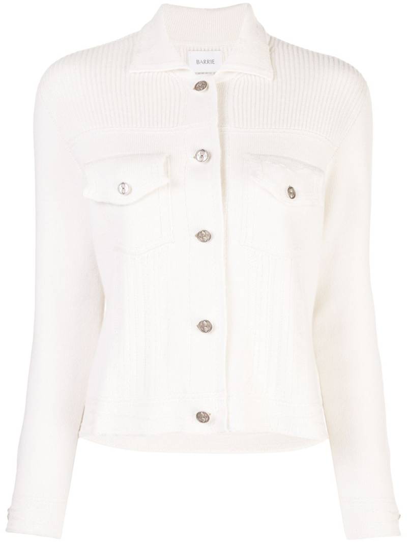 Barrie contrast-stitch knitted jacket - White von Barrie