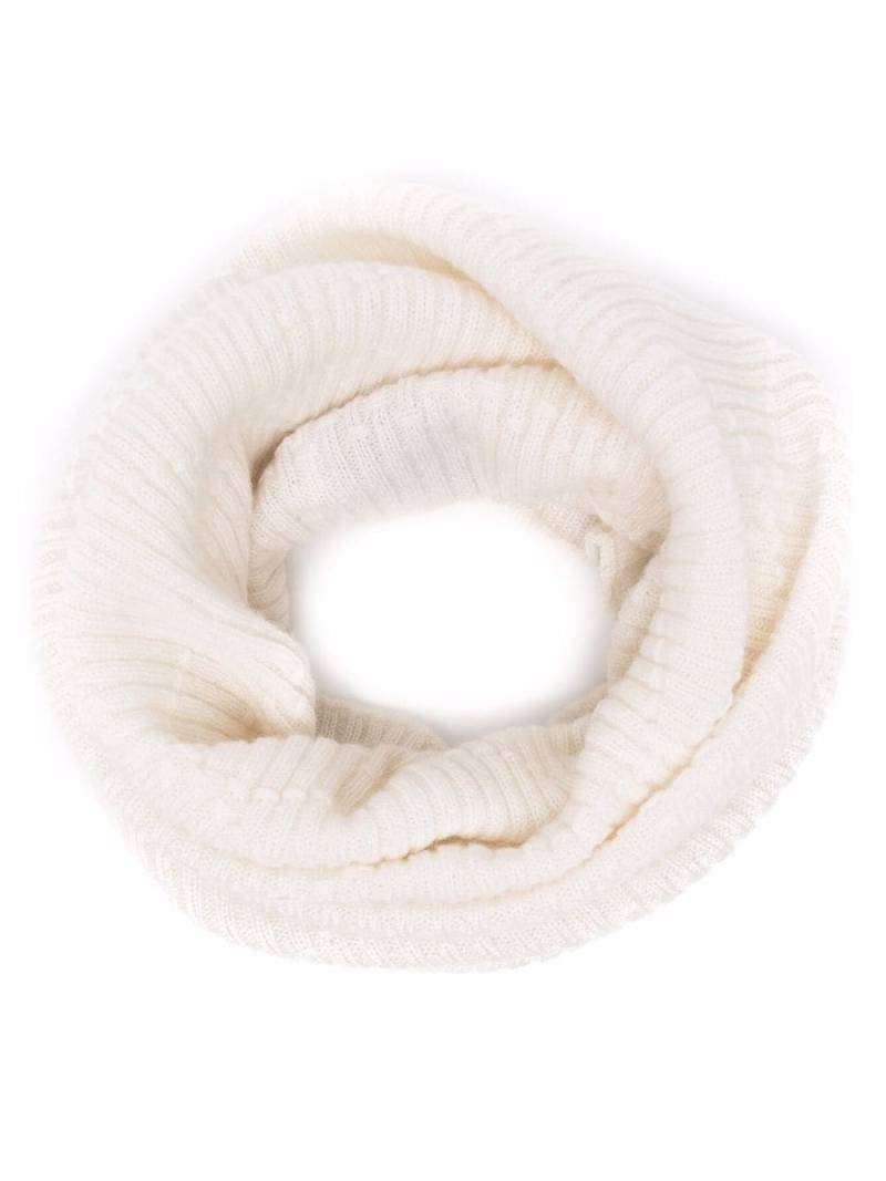 Barrie ribbed-knit cashmere snood - White von Barrie