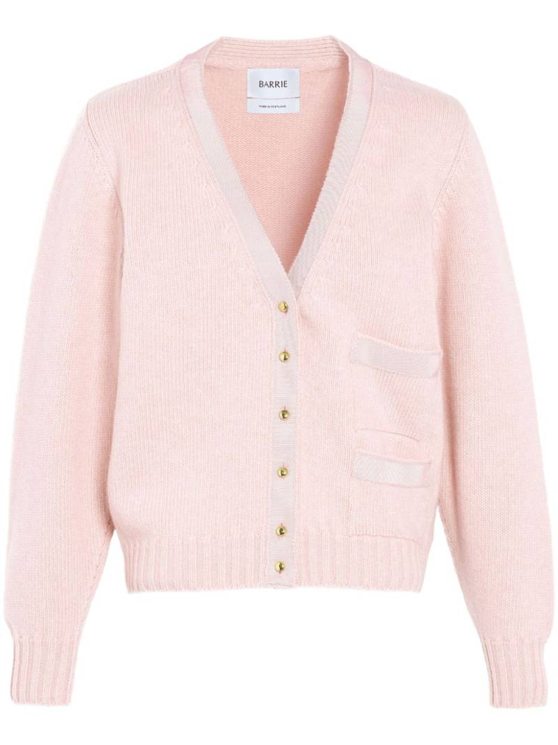 Barrie ribbon-detail cashmere cardigan - Pink von Barrie