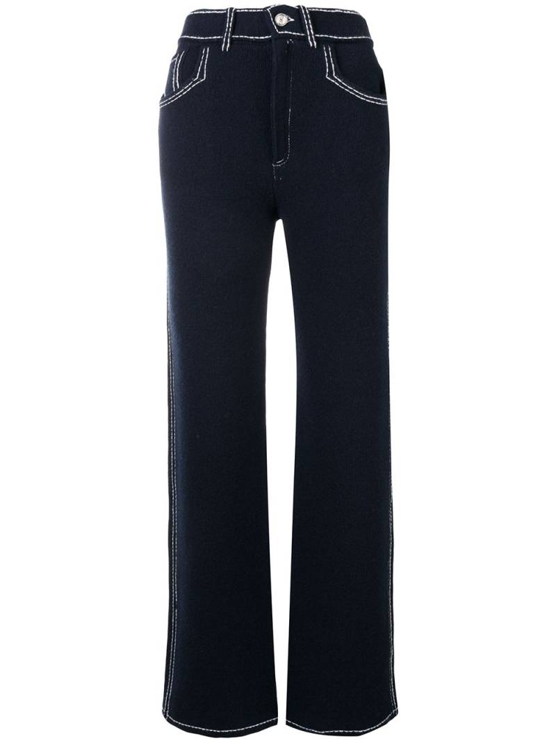 Barrie stitch detail flared trousers - Blue von Barrie