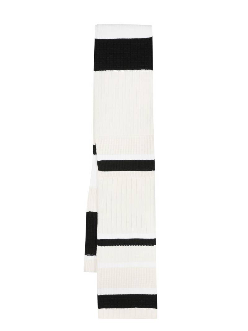 Barrie stripe-print knit scarf - White von Barrie