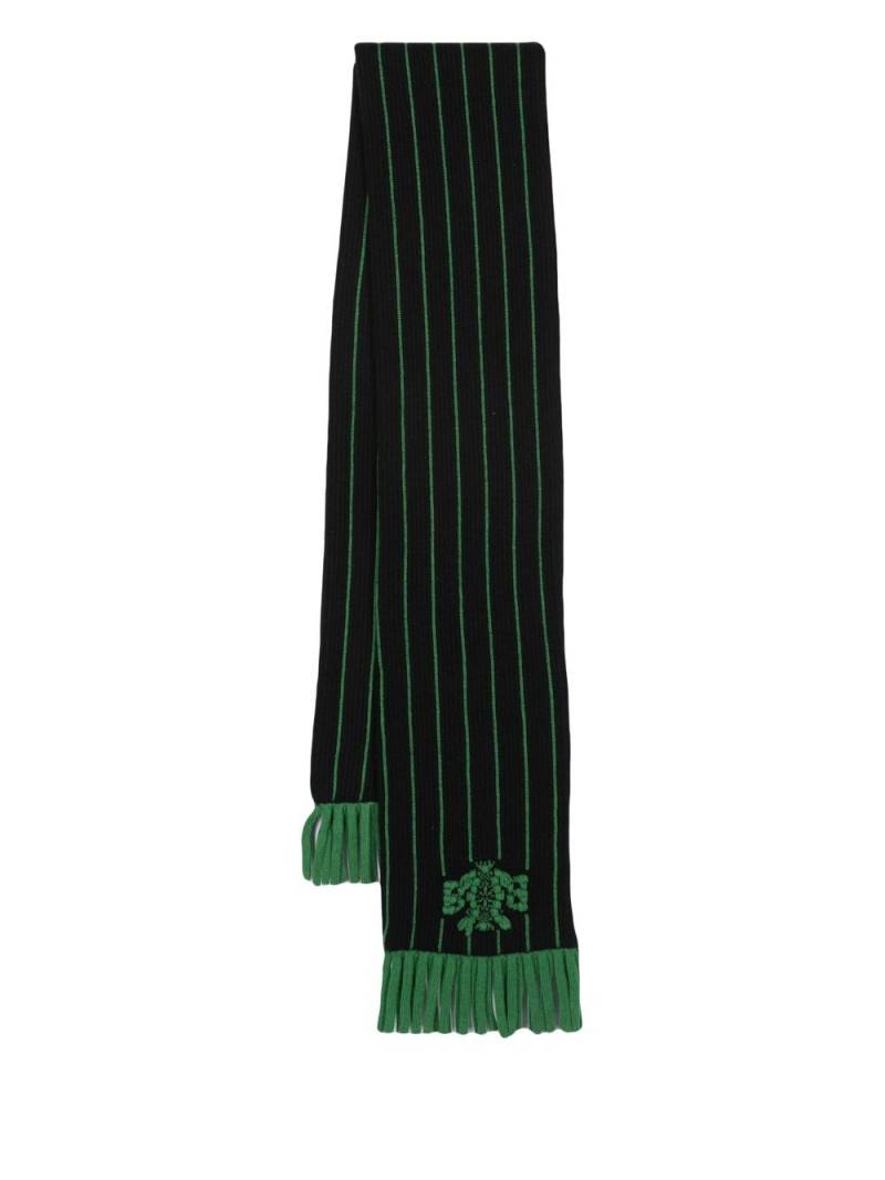 Barrie stripe-print logo-crest scarf - Black von Barrie