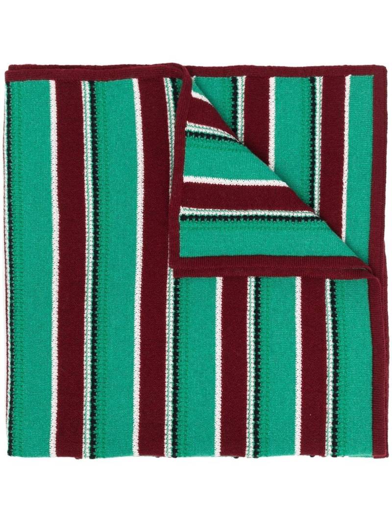 Barrie striped knitted scarf - Green von Barrie