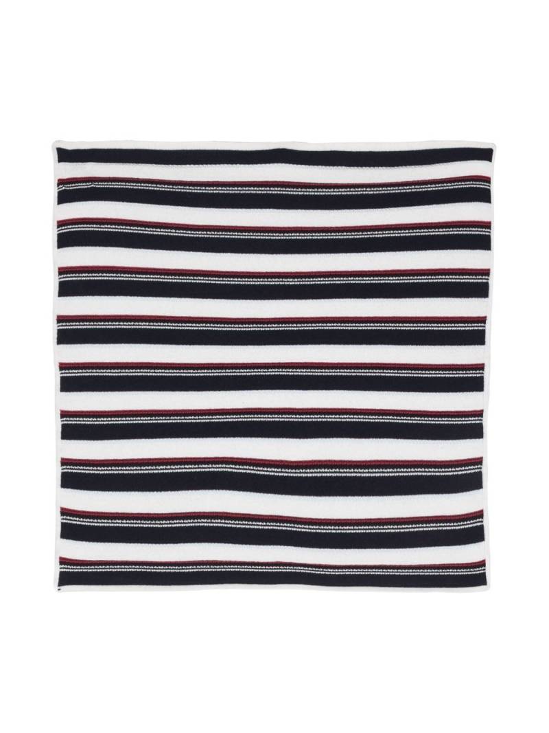 Barrie striped knitted scarf - White von Barrie