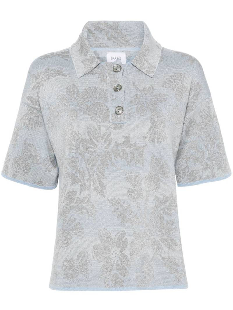 Barrie thistle-intarsia polo top - Blue von Barrie