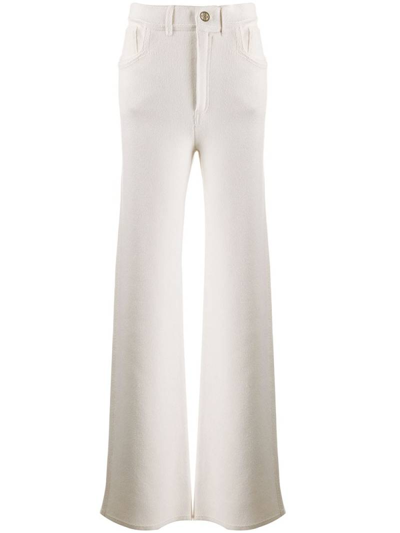 Barrie wide-leg knitted trousers - White von Barrie