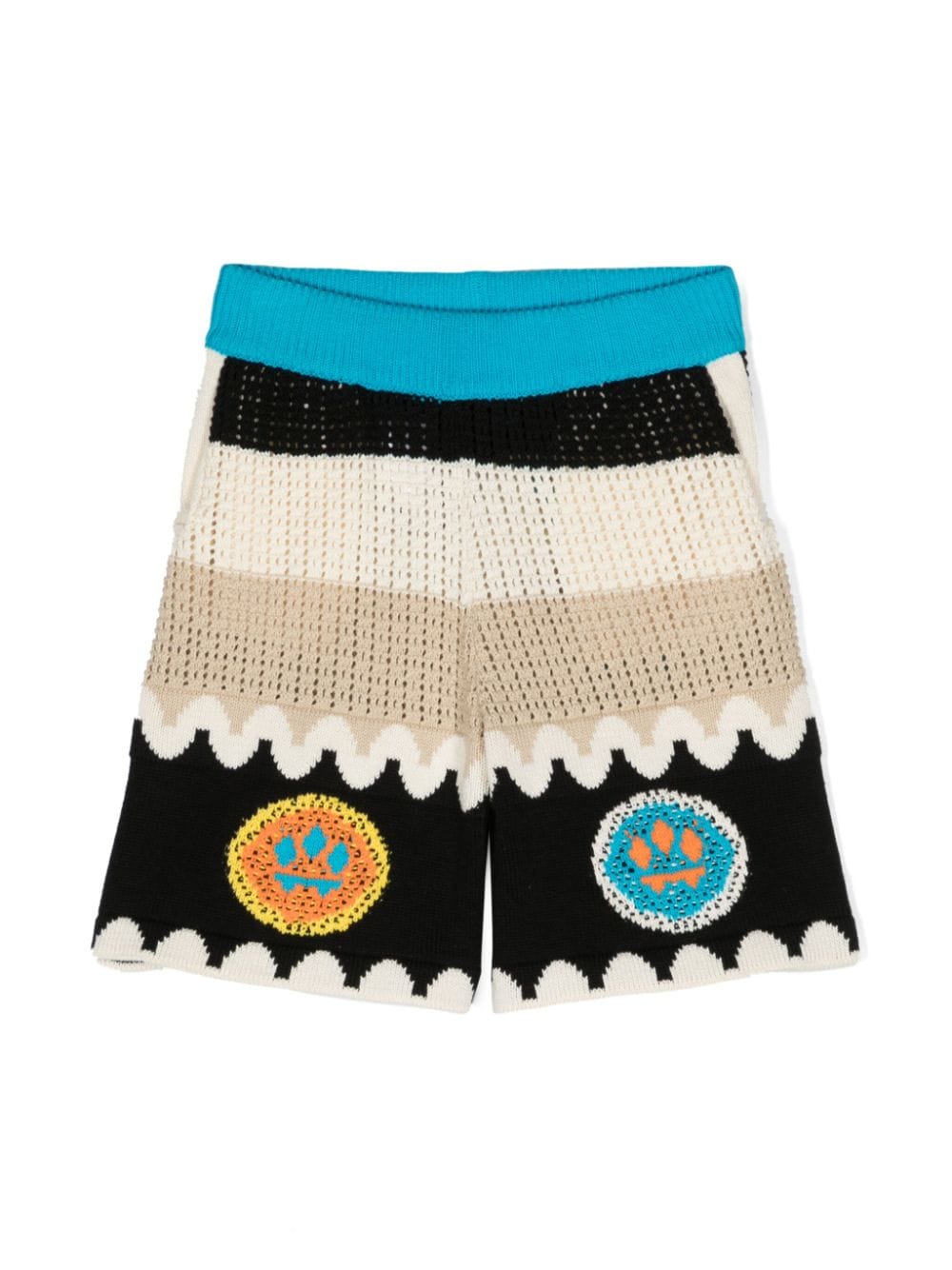 Barrow kids colour-block crochet-knit shorts - Neutrals von Barrow kids