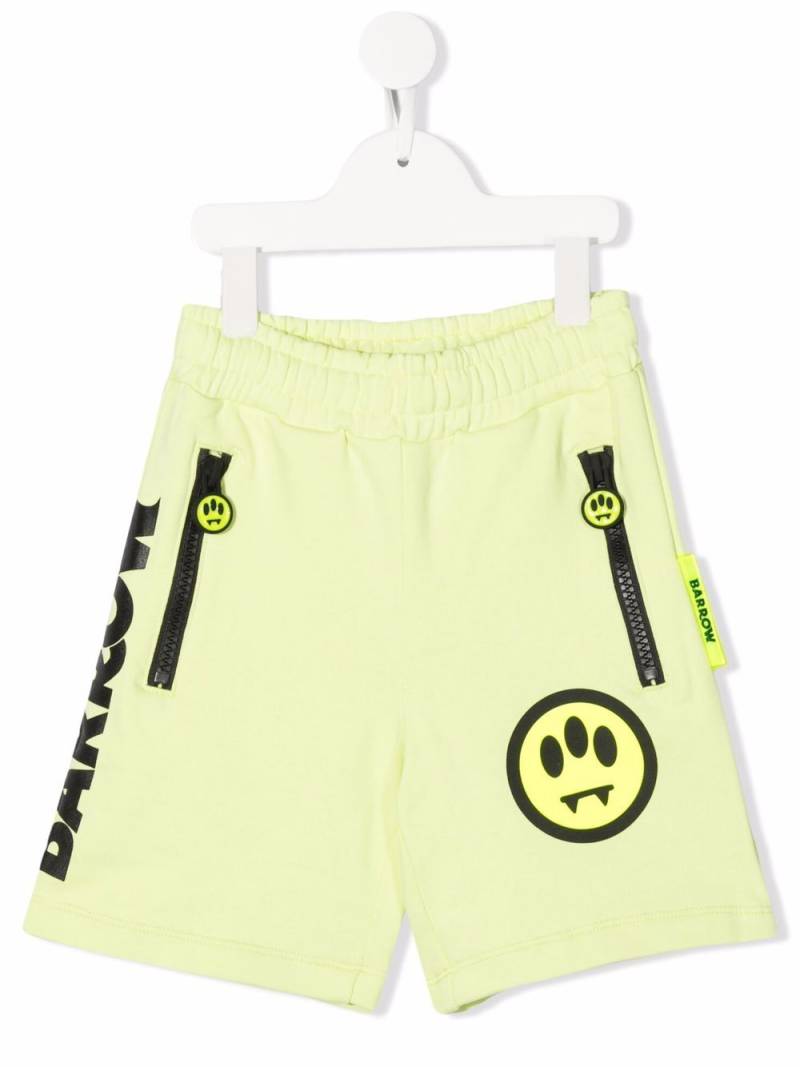 Barrow kids cotton logo-print shorts - Yellow von Barrow kids