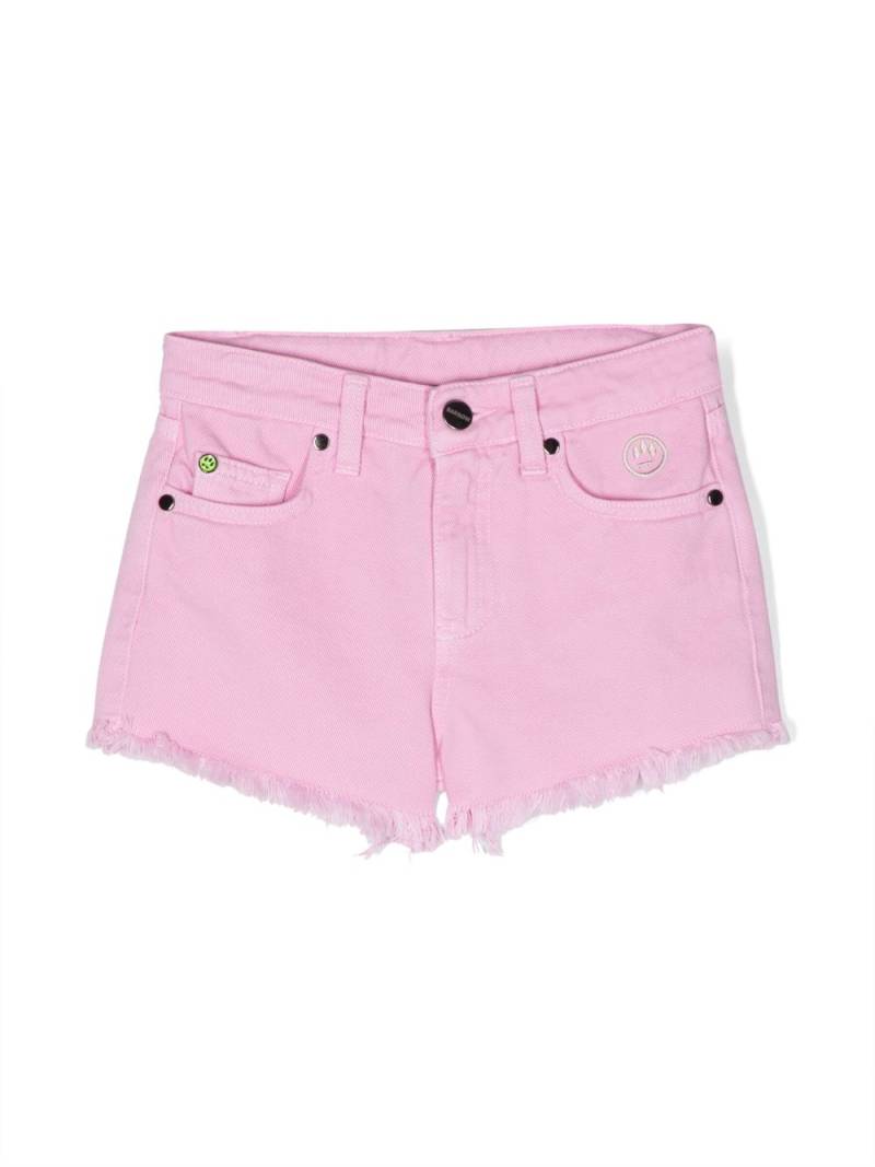 Barrow kids embroidered-logo frayed-hem shorts - Pink von Barrow kids