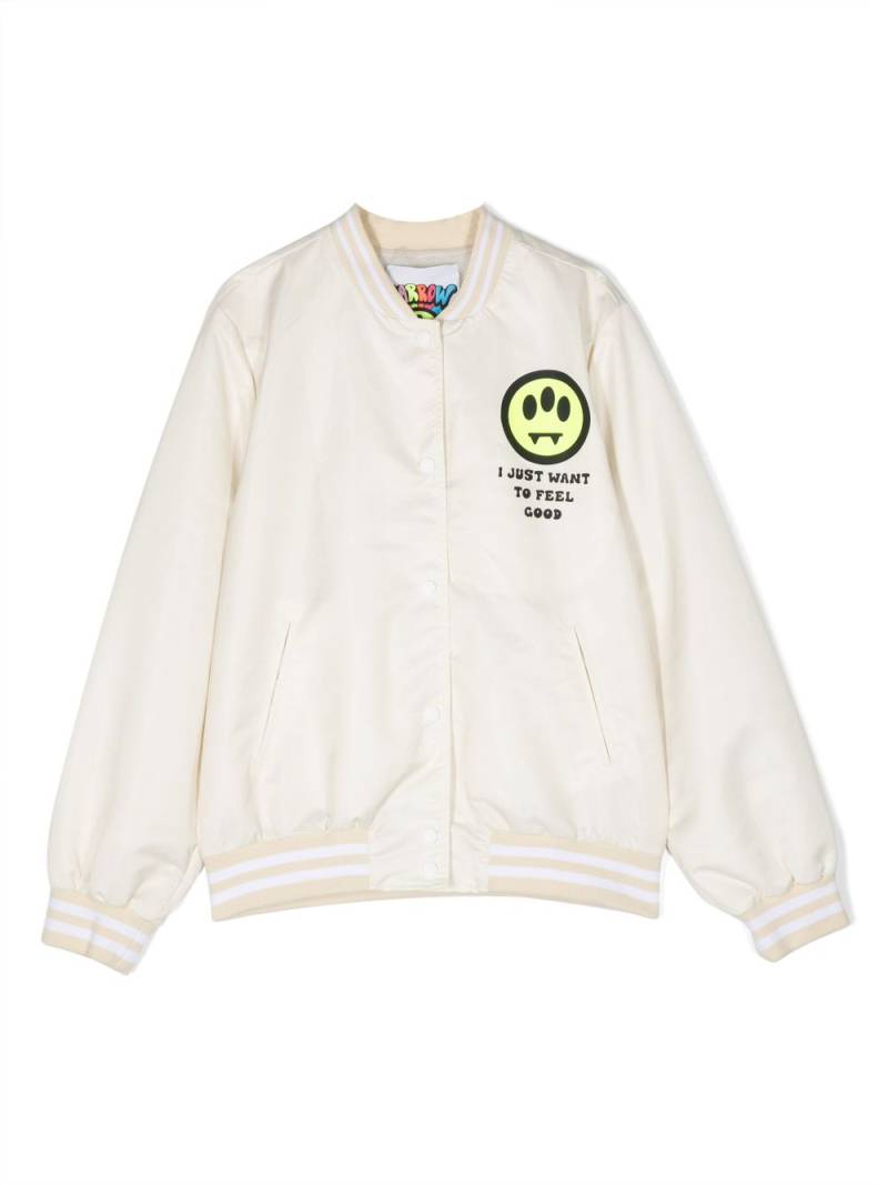 Barrow kids emoji-print bomber jacket - Neutrals von Barrow kids