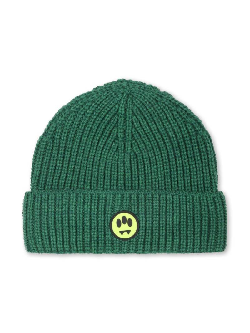 Barrow kids logo-appliqué knit beanie - Green von Barrow kids