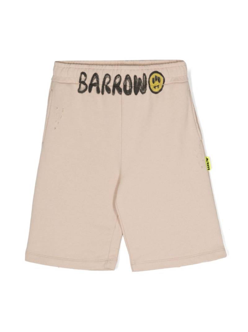 Barrow kids logo-print distressed shorts - Neutrals von Barrow kids