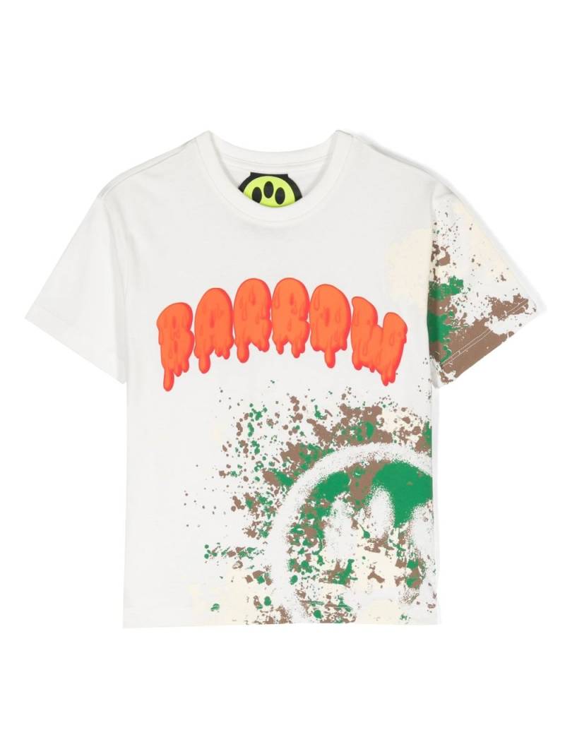 Barrow kids logo-print paint-splatter T-shirt - White von Barrow kids