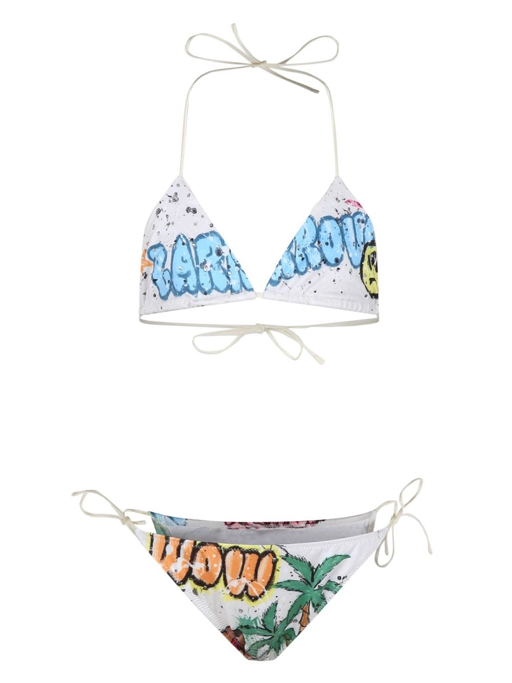 Barrow kids logo-print triangle bikini - White von Barrow kids