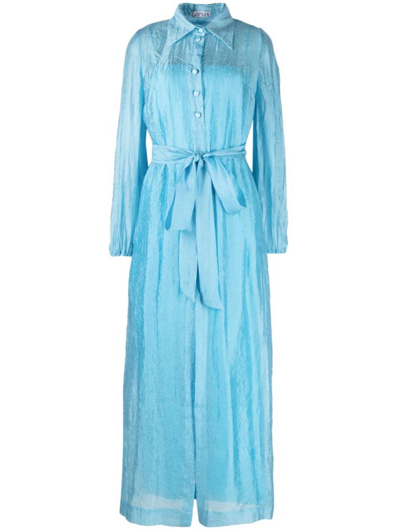 Baruni Lobelia organza shirt dress - Blue von Baruni