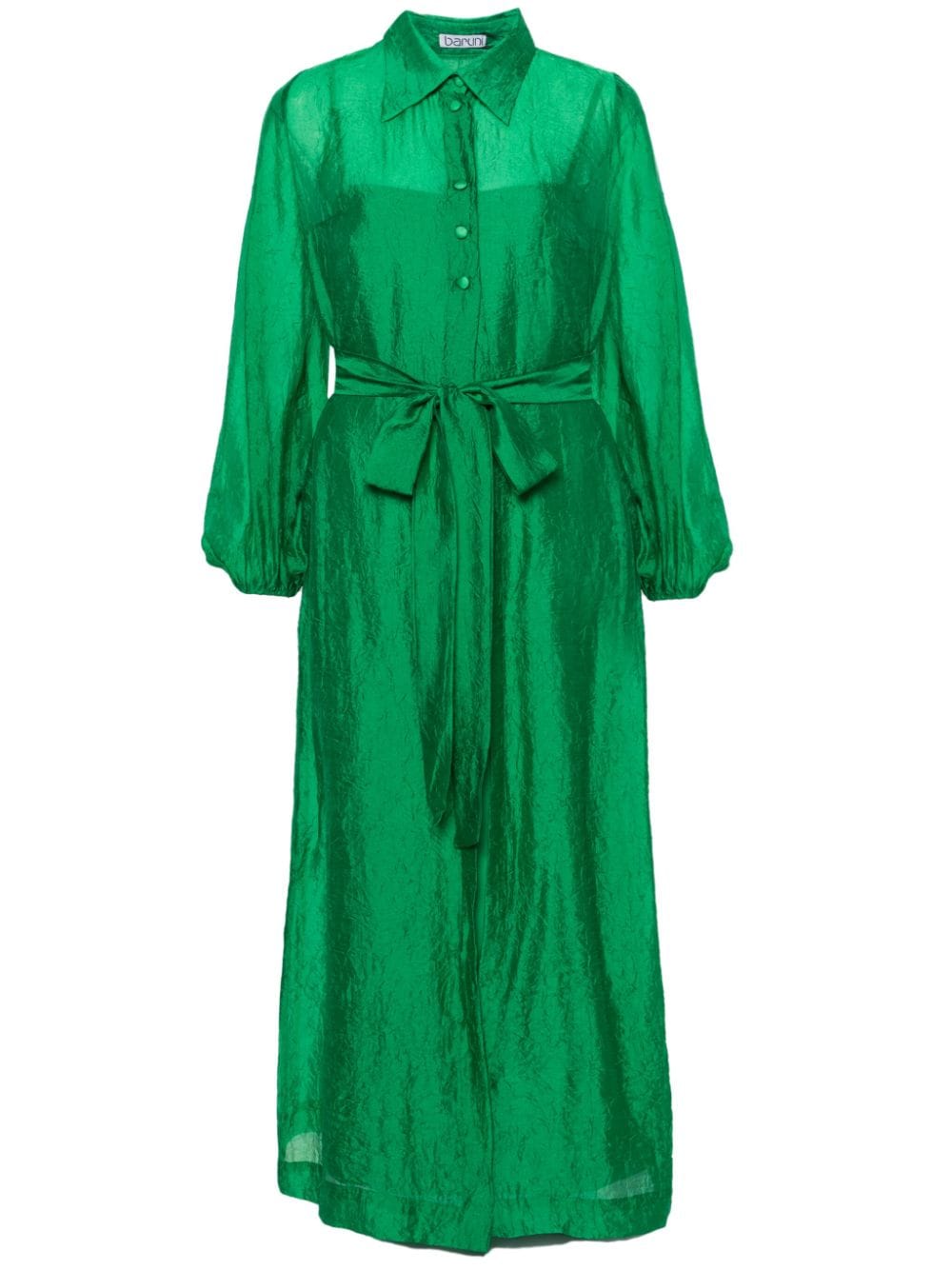 Baruni Lobelia crinkled shirtdress - Green von Baruni