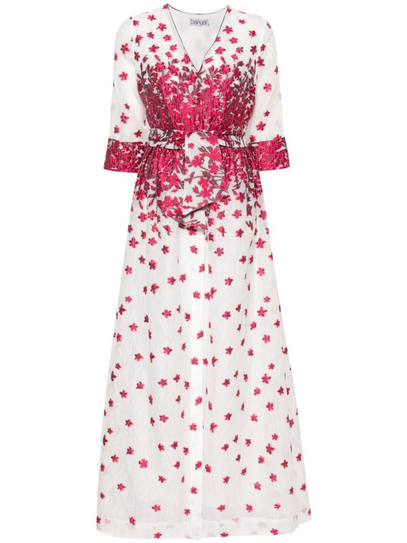 Baruni Petunia floral-jacquard dress - White von Baruni