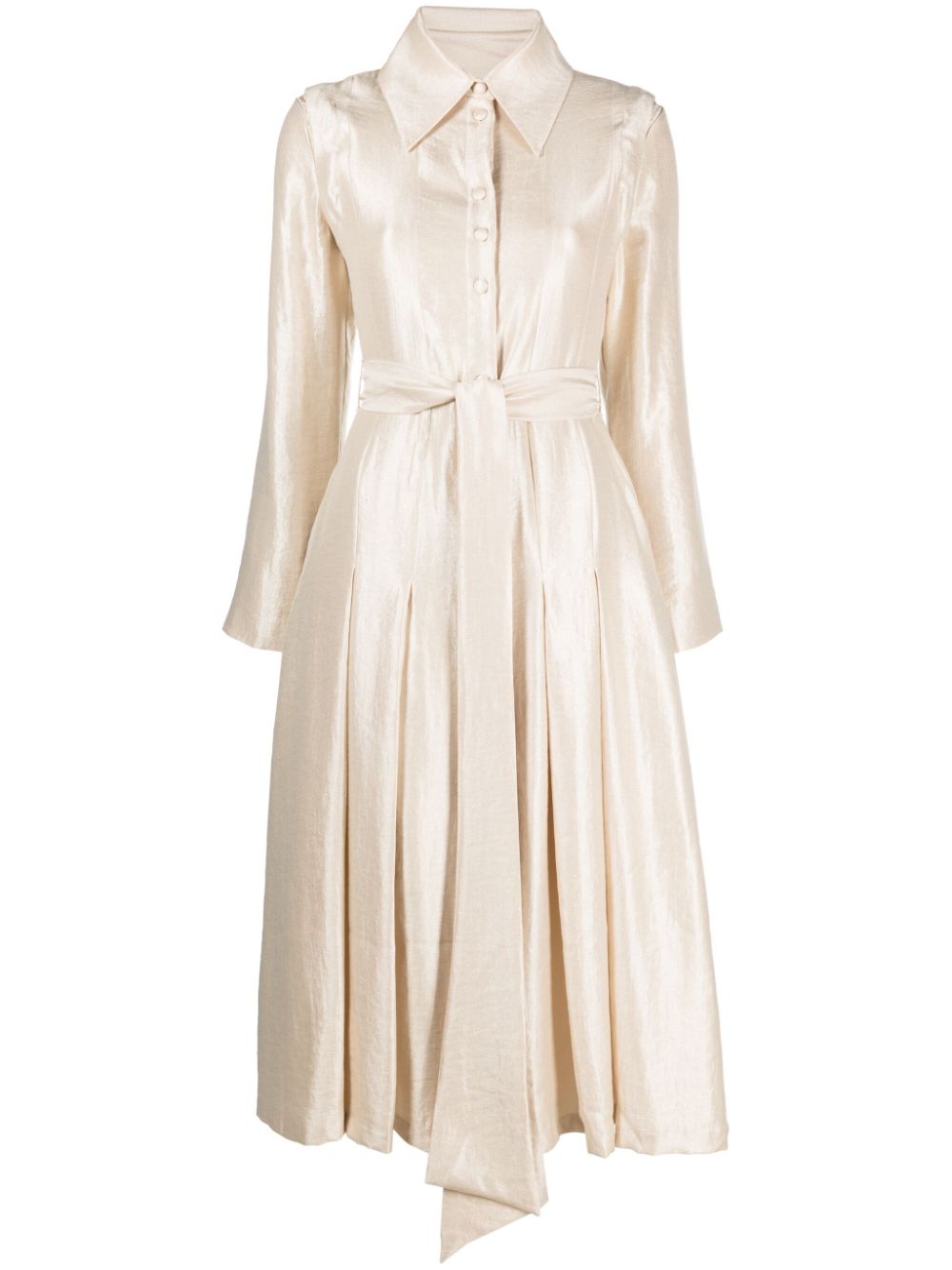 Baruni tied satin-finish midi dress - Neutrals von Baruni