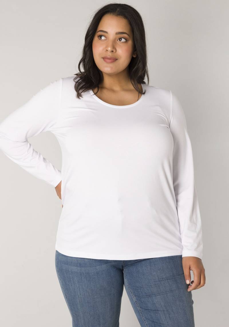 Base Level Curvy Langarmshirt, mit Rundhalsausschnitt von Base Level Curvy