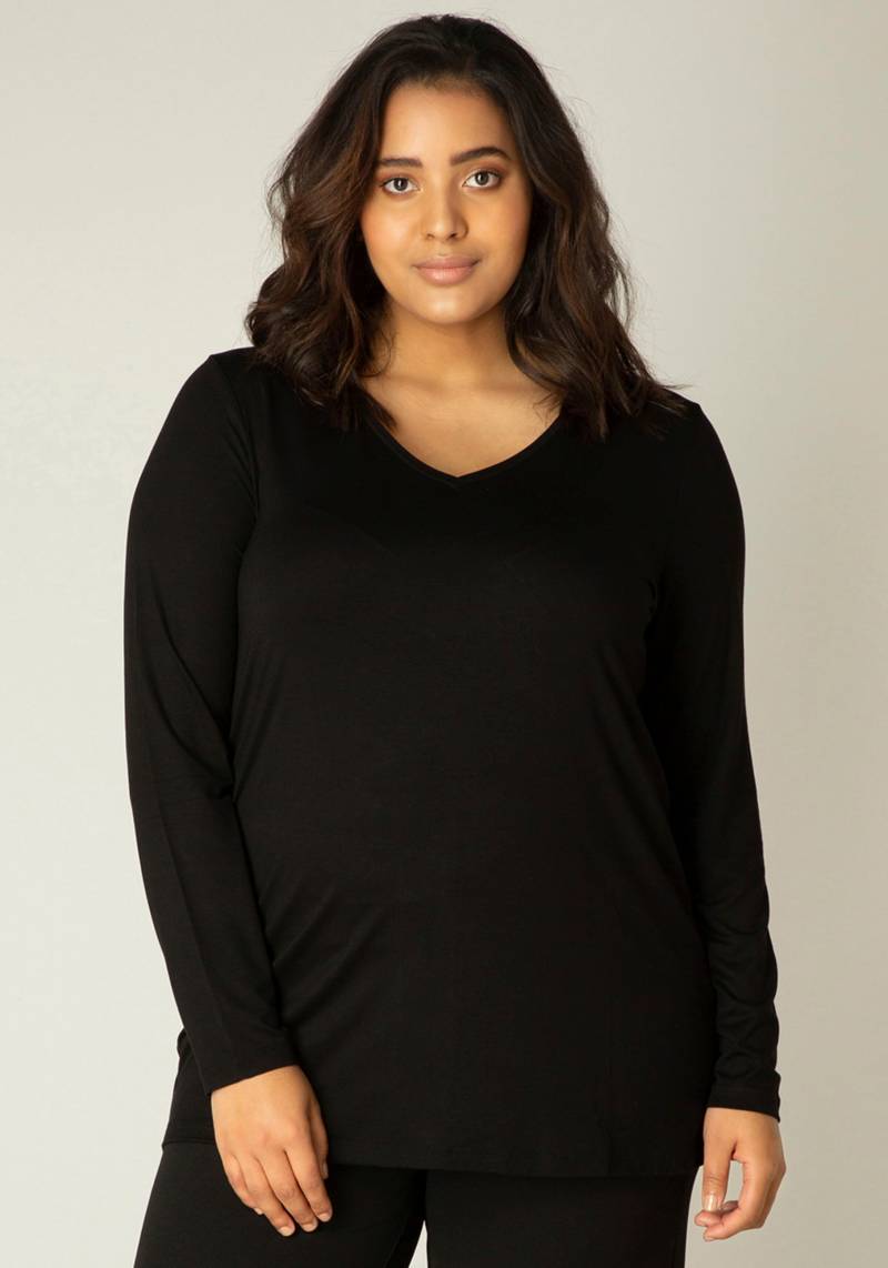 Base Level Curvy Langarmshirt »Alize«, Weiche leicht glänzende Qualität von Base Level Curvy