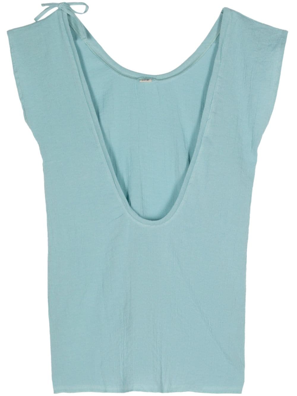 Baserange U-back crinkled tunic - Blue von Baserange