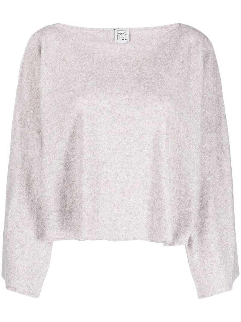 Baserange boat-neck cropped knitted top - Neutrals von Baserange