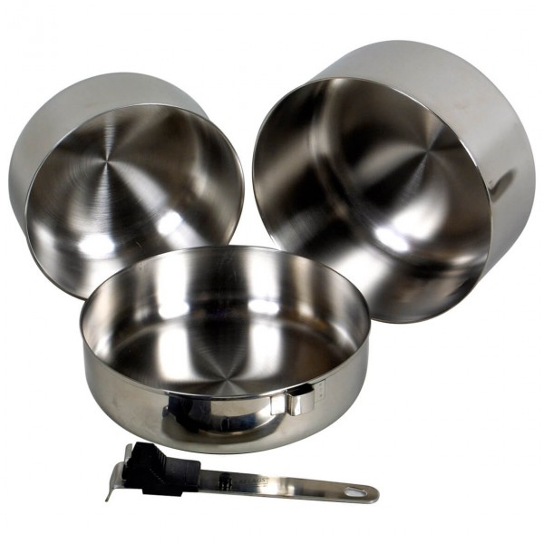 Basic Nature - Biwak Edelstahl 1 Kochset - Topf Gr 1,1 + 1,8 l grau Basic Nature - Biwak Edelstahl 1 Kochset - Topf Gr 1,1 + 1,8 l grau von Basic Nature