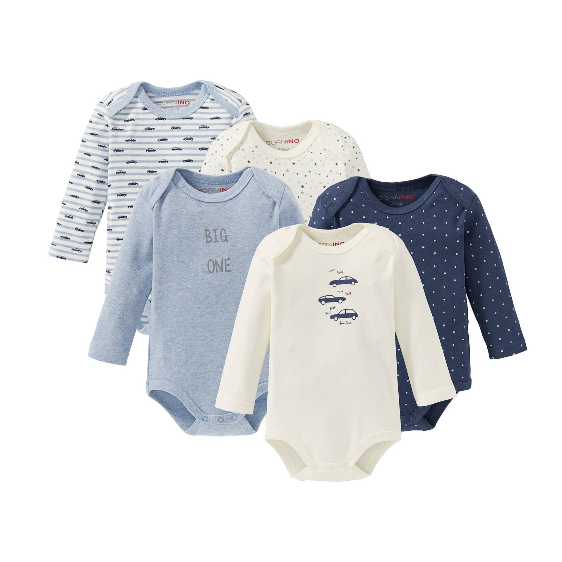 5er-Pack Bodys langarm Auto von Bornino