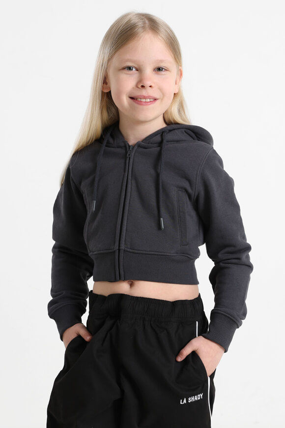 Basigal Girls Crop Kapuzensweatjacke | Anthrazit | Mädchen  | 10 von Basigal Girls