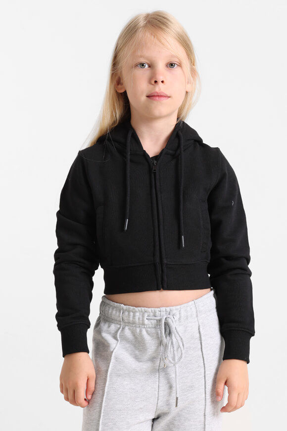 Basigal Girls Crop Kapuzensweatjacke | Schwarz | Mädchen  | 10 von Basigal Girls