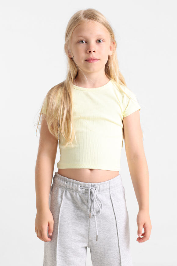 Basigal Girls Geripptes Crop T-Shirt | Gelb | Mädchen  | 10 von Basigal Girls